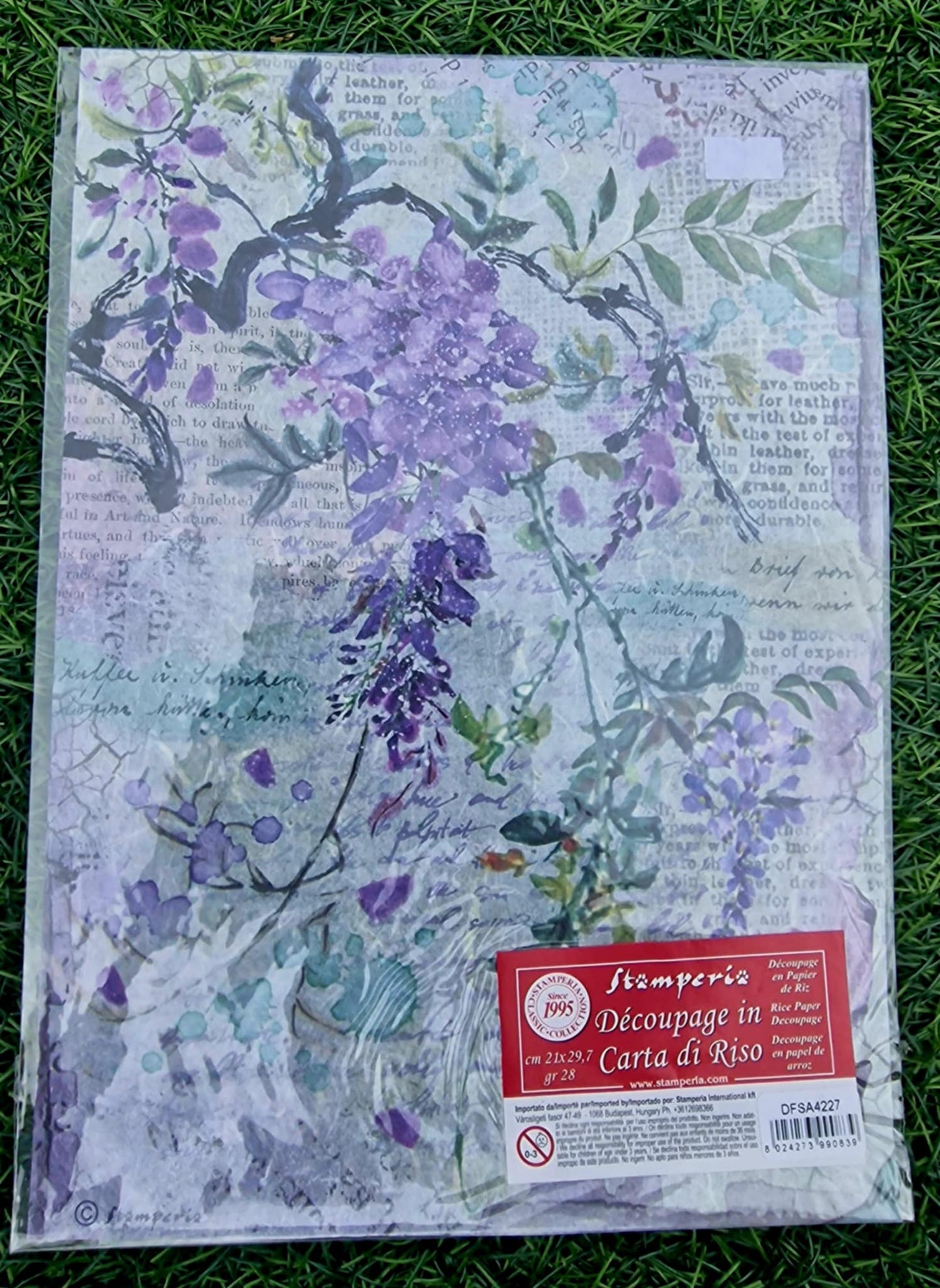 Stamperia Rice Paper, A4 - Lavender
