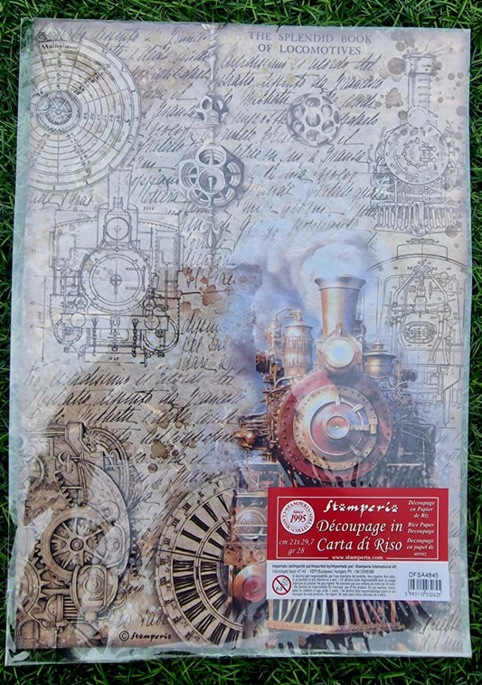 Stamperia Rice Paper, A4 - Fantasy Train