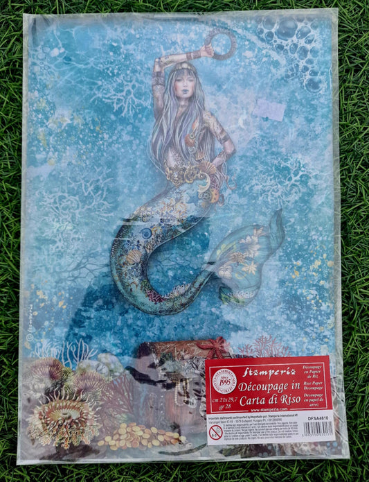 Stamperia Rice Paper, A4 - Songs of the Sea Mermaid