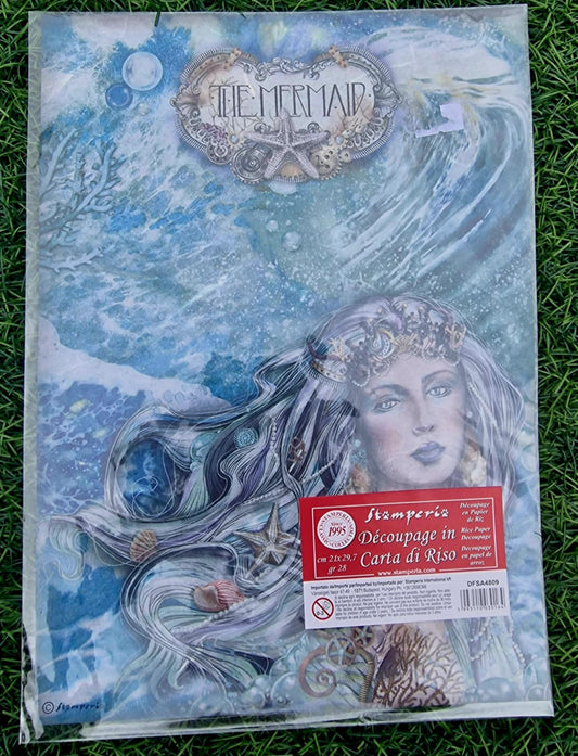 Stamperia Rice Paper, A4 - Songs of the Sea Mermaid Head