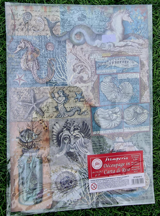 Stamperia Rice Paper, A4 - Songs of the Sea Mixed