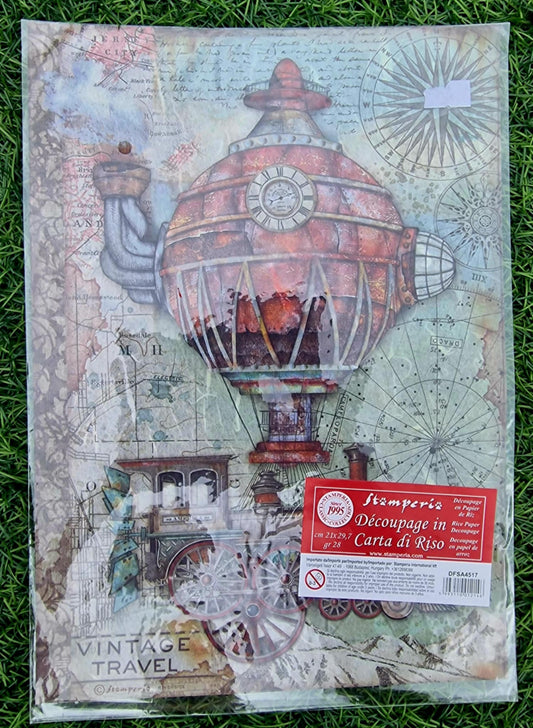 Stamperia Rice Paper, A4 - Vagabond Airship